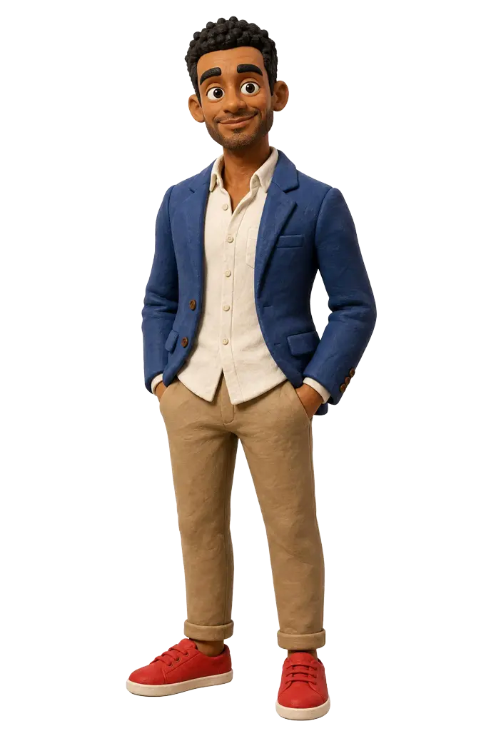 Angel in blue blazer
